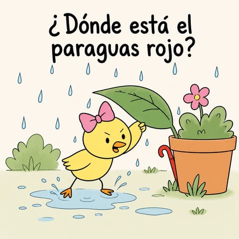 ¿Dónde está el paraguas rojo? | Libro ATAL de animales nivel 43