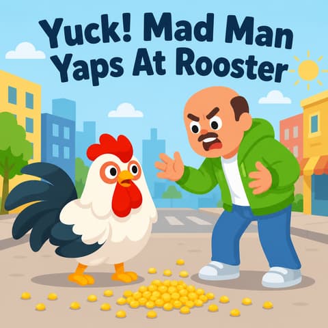 Yuck! Mad Man Yaps At Rooster