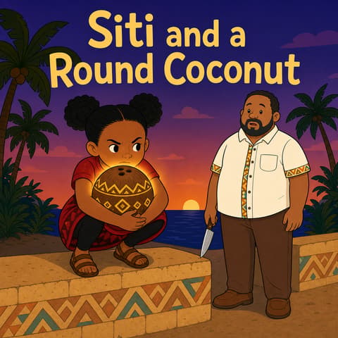 Siti and a Round Coconut