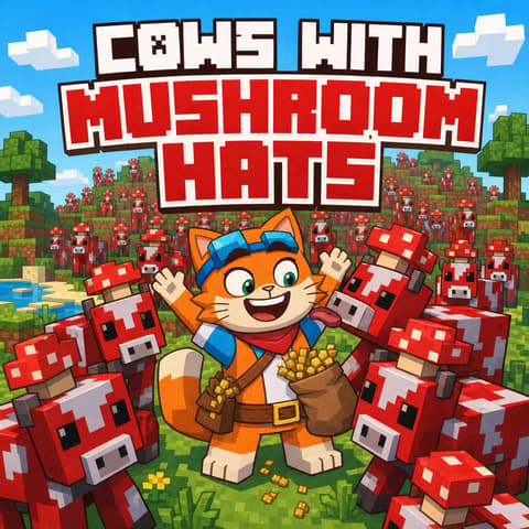 Cows With Mushroom Hats
