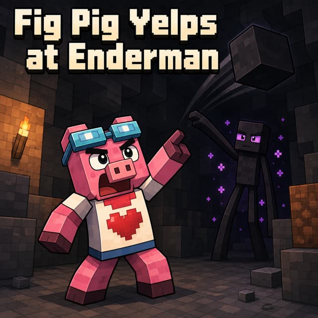 Fig Pig Yelps at Enderman