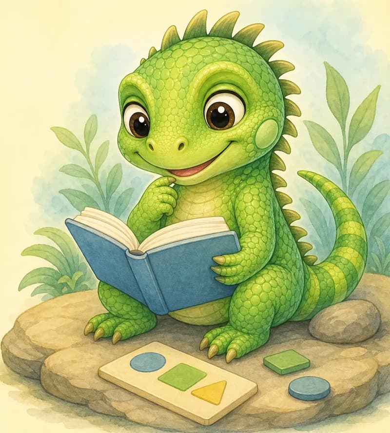 Irene reads a book or studies a small puzzle/diagram, looking very focused and intelligent. Soft simple background.