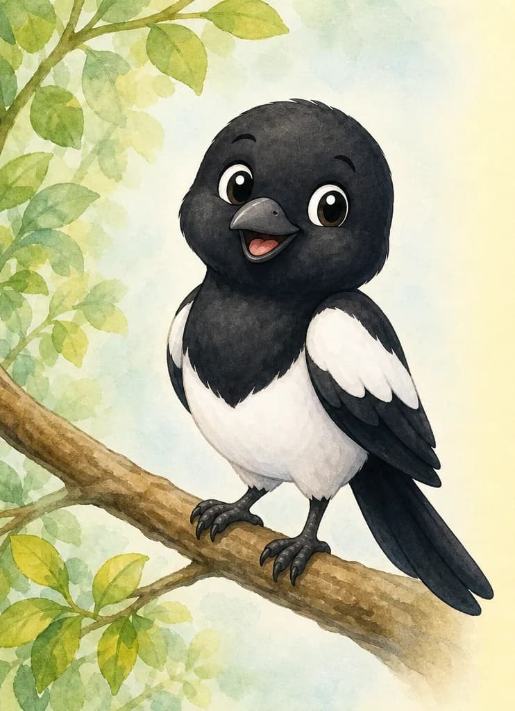 Introduce Úrsula. Show her in a clear, friendly pose — perched on a branch or standing — so the reader can see her clearly. Soft simple background.