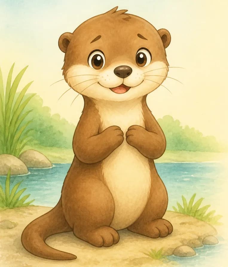 Introduce Nancy. Show her in a clear, friendly pose — perhaps sitting upright on her hind legs — so the reader can see her clearly. Simple background.