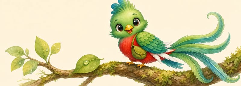 A clearer close-up of Quique standing or perched, showing the green/red/white feathers, the charming crest, and small body size. A small leaf nearby can hint at his small scale. Mood: showcase of beauty.