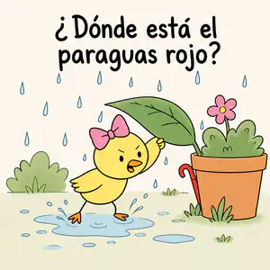 ¿Dónde está el paraguas rojo? | Libro ATAL de animales nivel 43