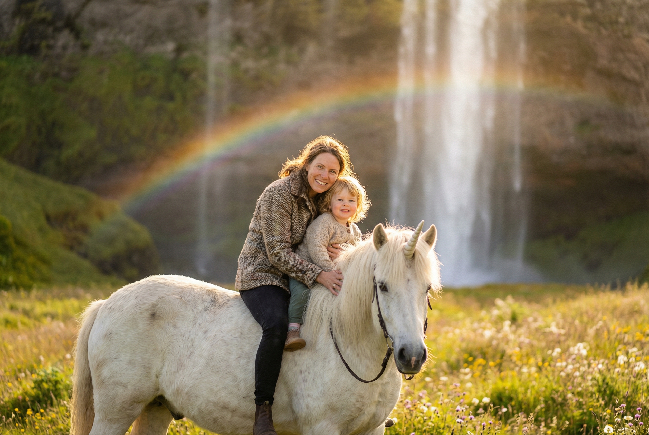 Parent and child reading together on a couch, both showing animated expressions while engaged in a storybook