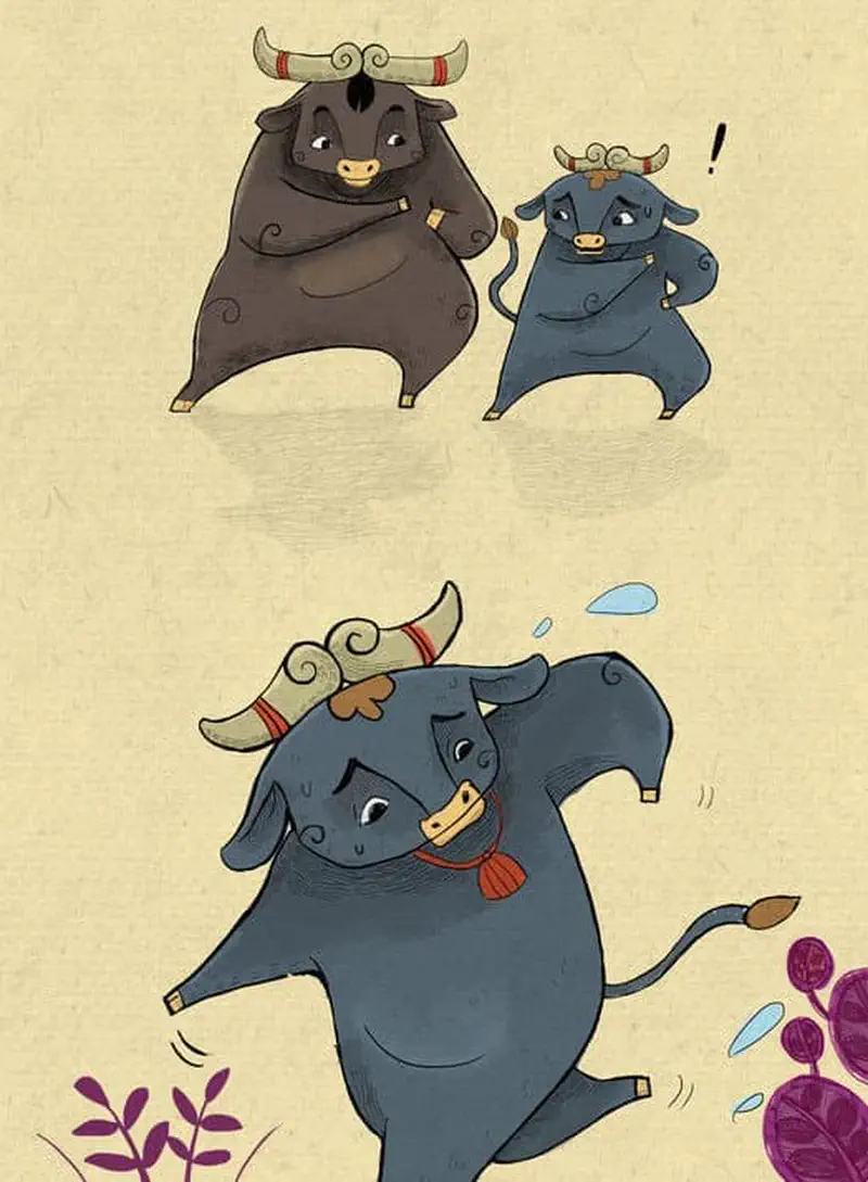 Bop trying to hop and sway like the bigger bulls dancing