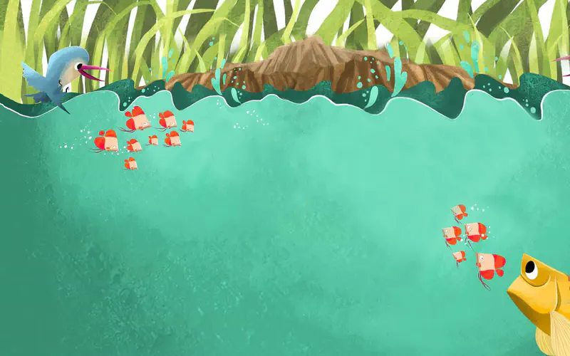 Yellow carp catching red dragonfly in mouth jumping from water