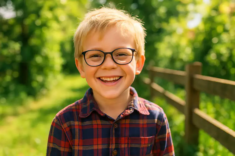 Young child sitting on a couch reading a book with colorful pictures