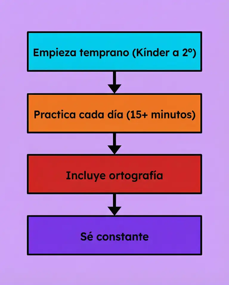 Ilustración de estrategias de práctica de lectura diaria para niños con dislexia