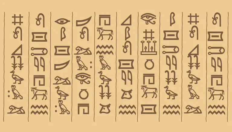an illustration of a set of hieroglyphics