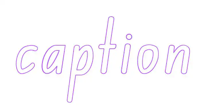 the word &lsquo;caption&rsquo; in large, outline font