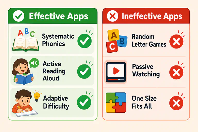 What makes effective vs ineffective reading apps
